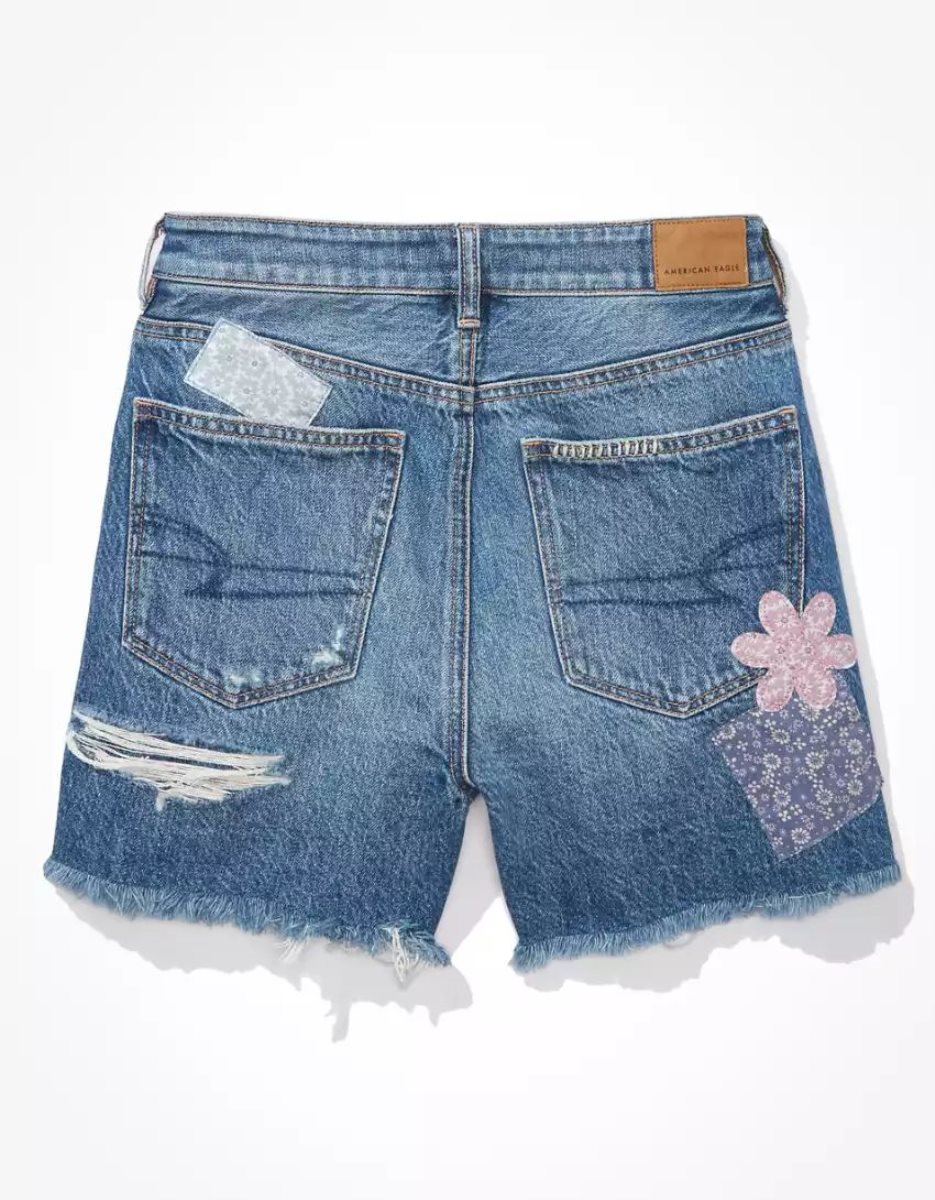 Shorts American Eagle AE Denim Highest Taille Baggy Indigo Femme | LOG-79772967